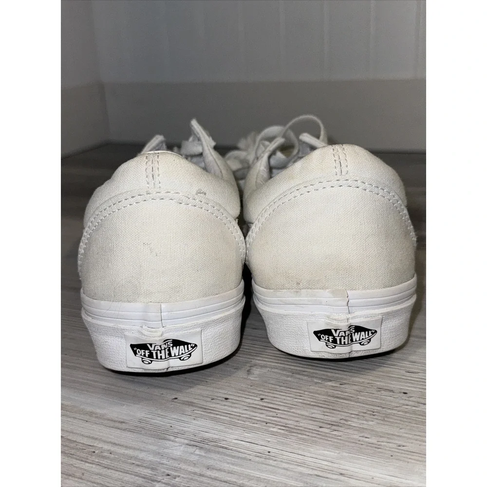 Vans Shoes Womens 7.5 Mens 6 Old Skool Sneakers White Canvas Lace Up‎ Low 508731